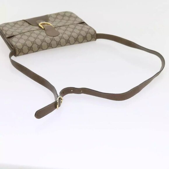 GUCCI GG Supreme Shoulder Bag PVC Leather Beige Auth - Picture 8 of 16